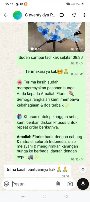 Testimonial krans bunga KENDARI